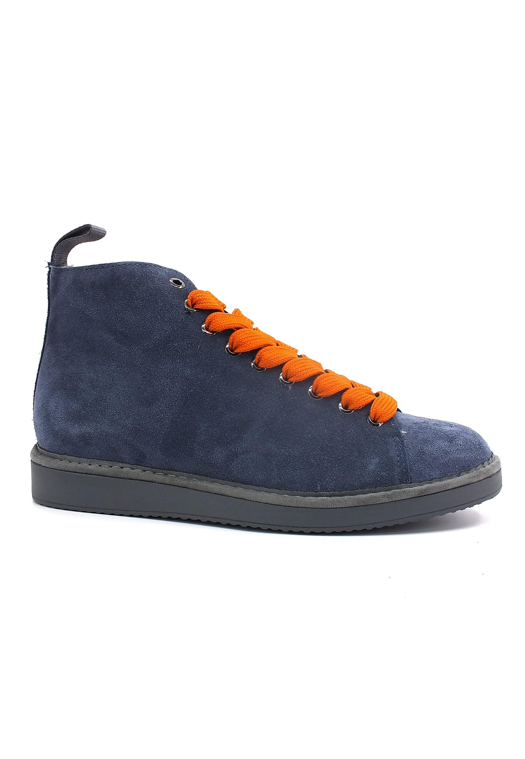 PAN CHIC Ankle Boot Sneaker Pelo Uomo Dark Blue Burnt Orange P01M1400200006 - Sandrini Calzature e Abbigliamento