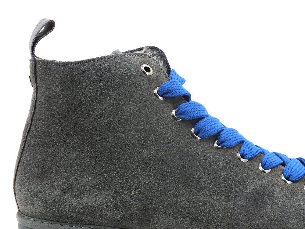 PAN CHIC Ankle Boot Suede Sneaker Pelo Anthracite Electric Blue P01M1400200006 - Sandrini Calzature e Abbigliamento