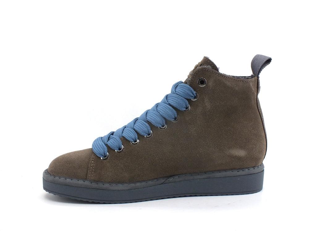 PAN CHIC Ankle Boot Suede Sneaker Pelo Brown Stone Azure P01W1400200006 - Sandrini Calzature e Abbigliamento