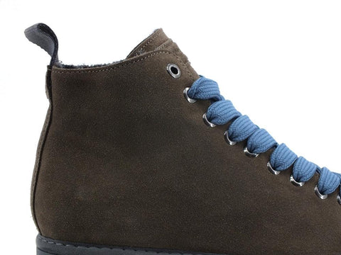 PAN CHIC Ankle Boot Suede Sneaker Pelo Brown Stone Azure P01W1400200006 - Sandrini Calzature e Abbigliamento