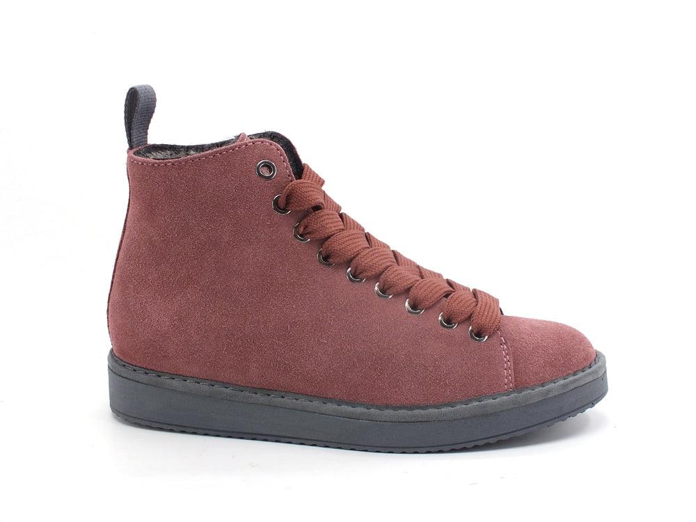 PAN CHIC Ankle Boot Suede Sneaker Pelo BrownRose Rosewood P01W1400200006 - Sandrini Calzature e Abbigliamento