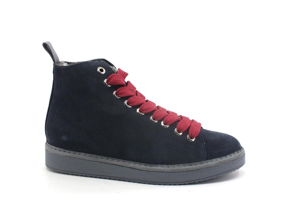 PAN CHIC Ankle Boot Suede Sneaker Pelo Cobalt Burgundy P01W1400200006 - Sandrini Calzature e Abbigliamento