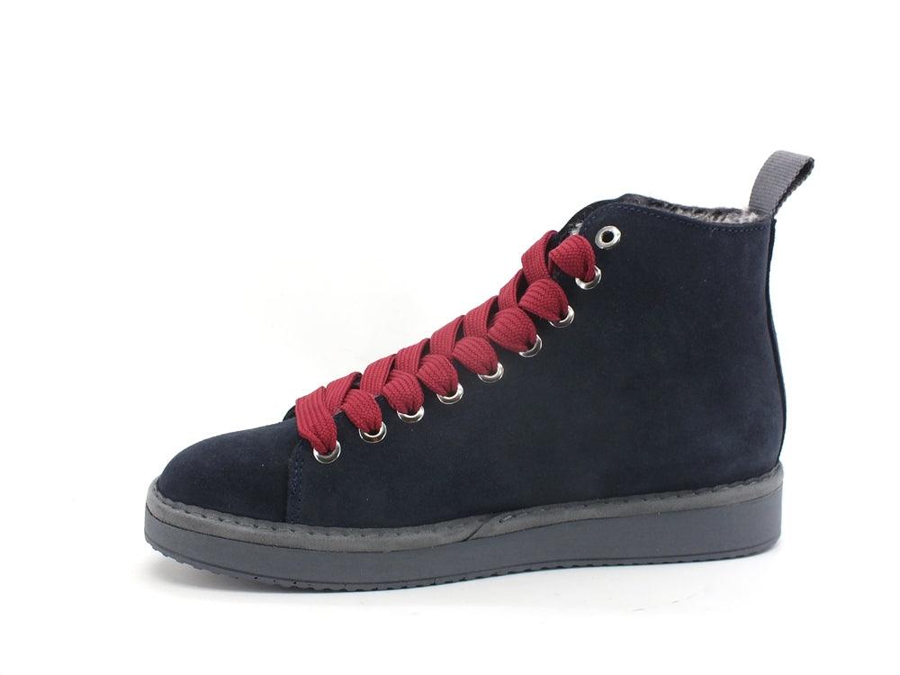 PAN CHIC Ankle Boot Suede Sneaker Pelo Cobalt Burgundy P01W1400200006 - Sandrini Calzature e Abbigliamento