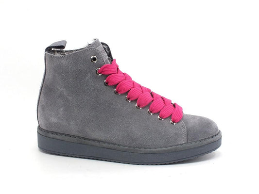 PAN CHIC Ankle Boot Suede Sneaker Pelo Grey Fuxia P01W1400200006 - Sandrini Calzature e Abbigliamento