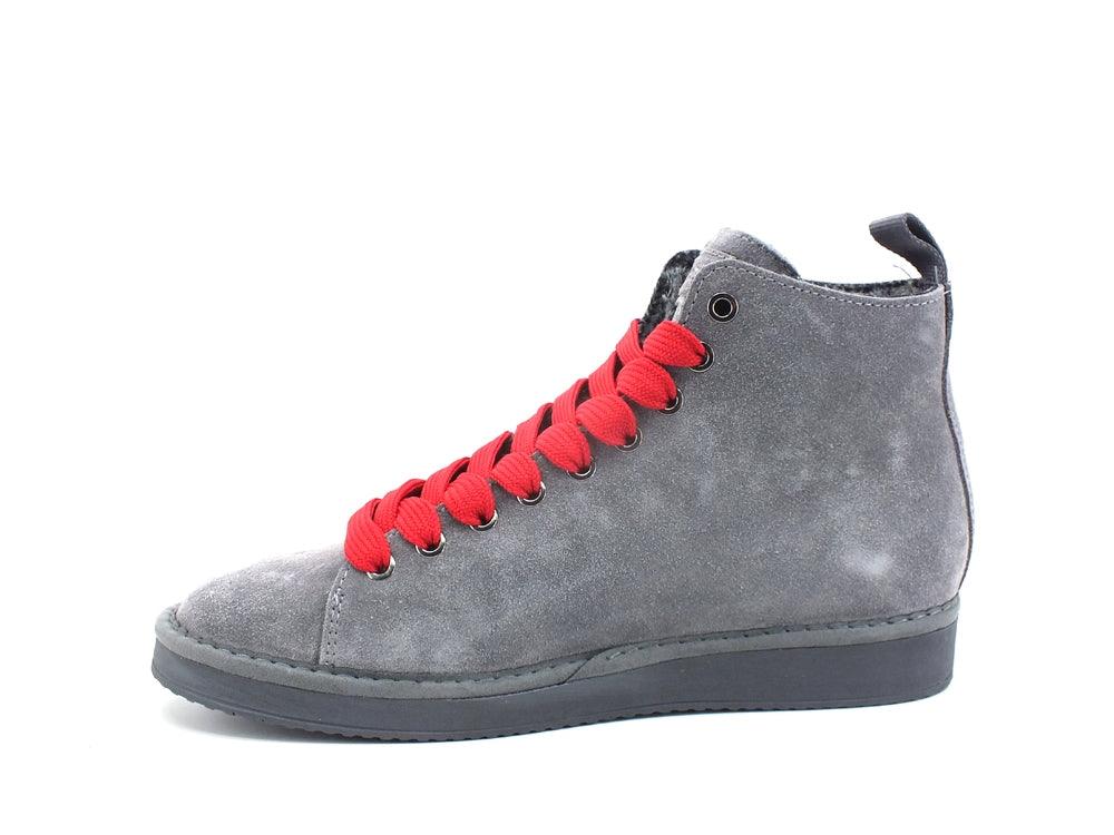 PAN CHIC Ankle Boot Suede Sneaker Pelo Grey Red P01M1400200006 - Sandrini Calzature e Abbigliamento