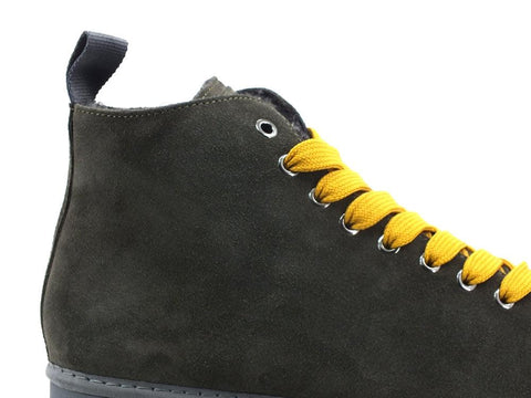 PAN CHIC Ankle Boot Suede Sneaker Pelo Khaki Yellow P01M1400200006 - Sandrini Calzature e Abbigliamento