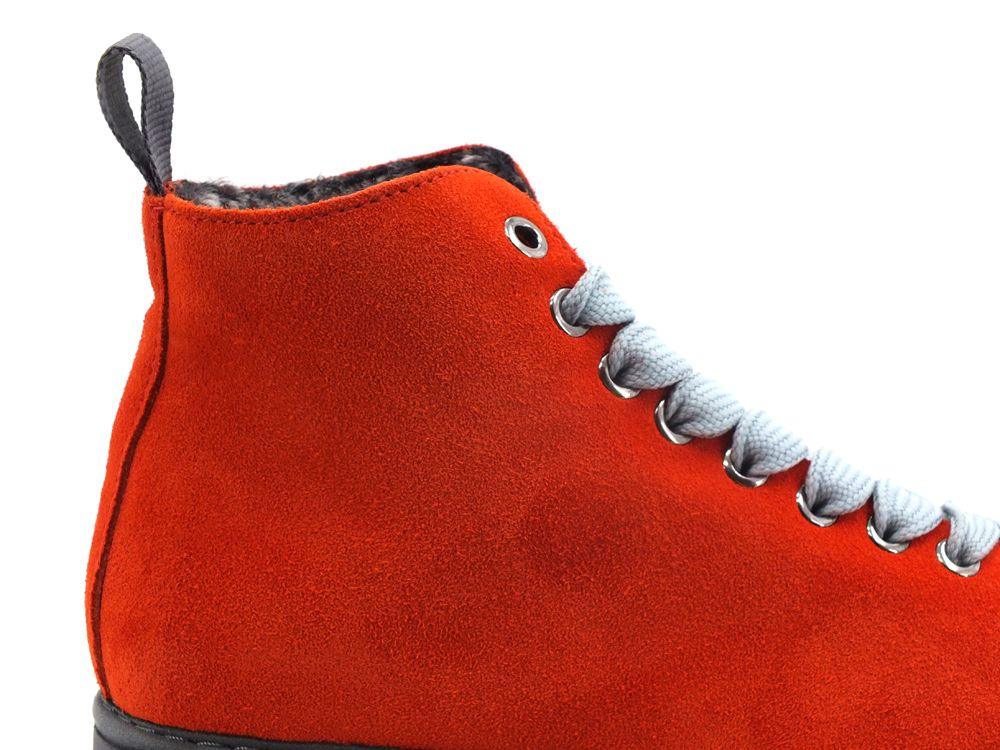 PAN CHIC Ankle Boot Suede Sneaker Pelo Orange Azure P01W1400200006 - Sandrini Calzature e Abbigliamento