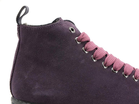 PAN CHIC Ankle Boot Suede Sneaker Pelo Purple Brown Rose P01W1400200006 - Sandrini Calzature e Abbigliamento