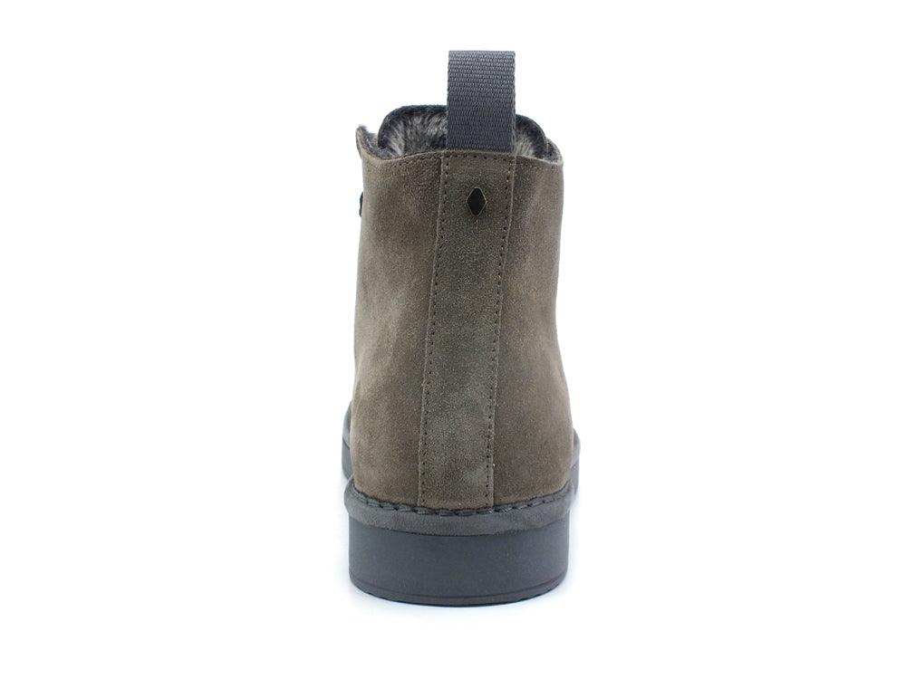 PAN CHIC Ankle Boot Suede Sneaker Pelo Stone Brown Cobalt P01M1400200006 - Sandrini Calzature e Abbigliamento