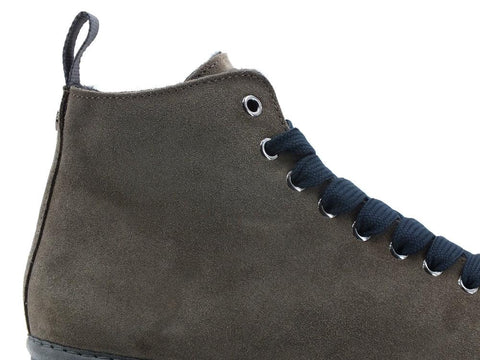 PAN CHIC Ankle Boot Suede Sneaker Pelo Stone Brown Cobalt P01M1400200006 - Sandrini Calzature e Abbigliamento