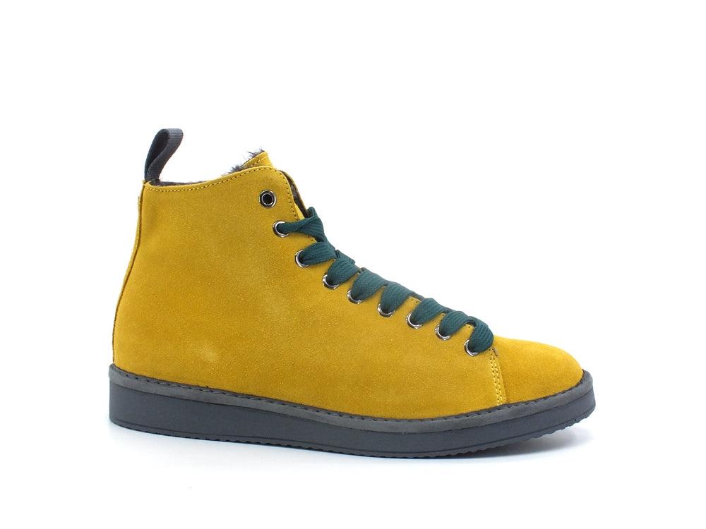 PAN CHIC Ankle Boot Suede Sneaker Pelo Yellow Petrol P01M1400200006 - Sandrini Calzature e Abbigliamento