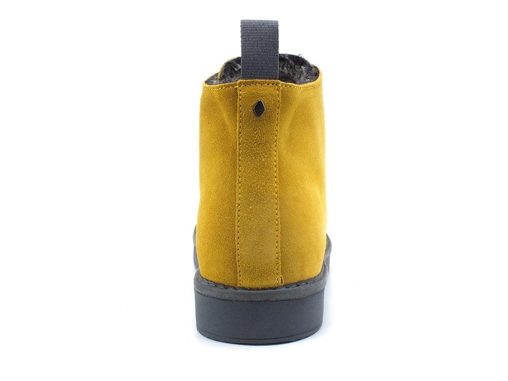 PAN CHIC Ankle Boot Suede Sneaker Pelo Yellow Petrol P01M1400200006 - Sandrini Calzature e Abbigliamento