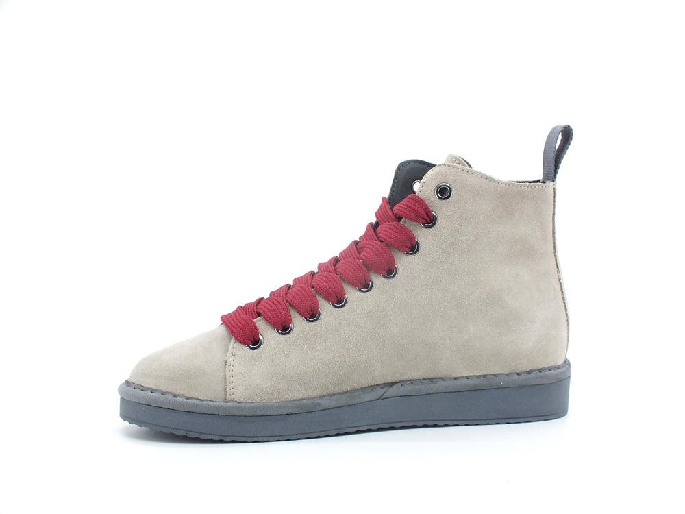PAN CHIC Ankle Boot Suede Stivaletto Dove Grey Burgundy P01W1400200005 - Sandrini Calzature e Abbigliamento