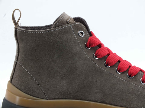 PAN CHIC Ankle Boot Suede Stivaletto Pelo Stone Brown Red P03M1503700017 - Sandrini Calzature e Abbigliamento
