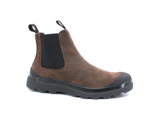 PAN CHIC Beatle Boot Suede Stivaletto Elastici Brown Black P03M1900300005 - Sandrini Calzature e Abbigliamento