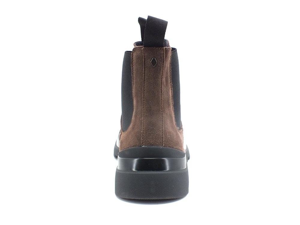 PAN CHIC Beatle Boot Suede Stivaletto Elastici Brown Black P03M1900300005 - Sandrini Calzature e Abbigliamento
