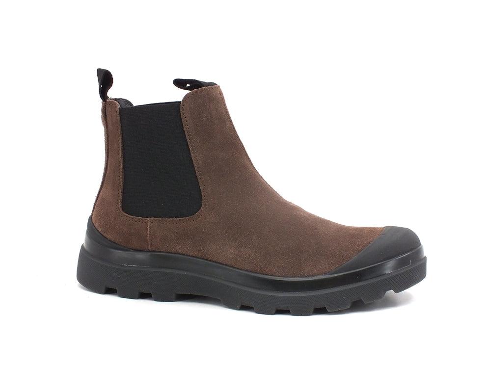 PAN CHIC Beatle Boot Suede Stivaletto Elastici Brown Black P03W1900300005 - Sandrini Calzature e Abbigliamento