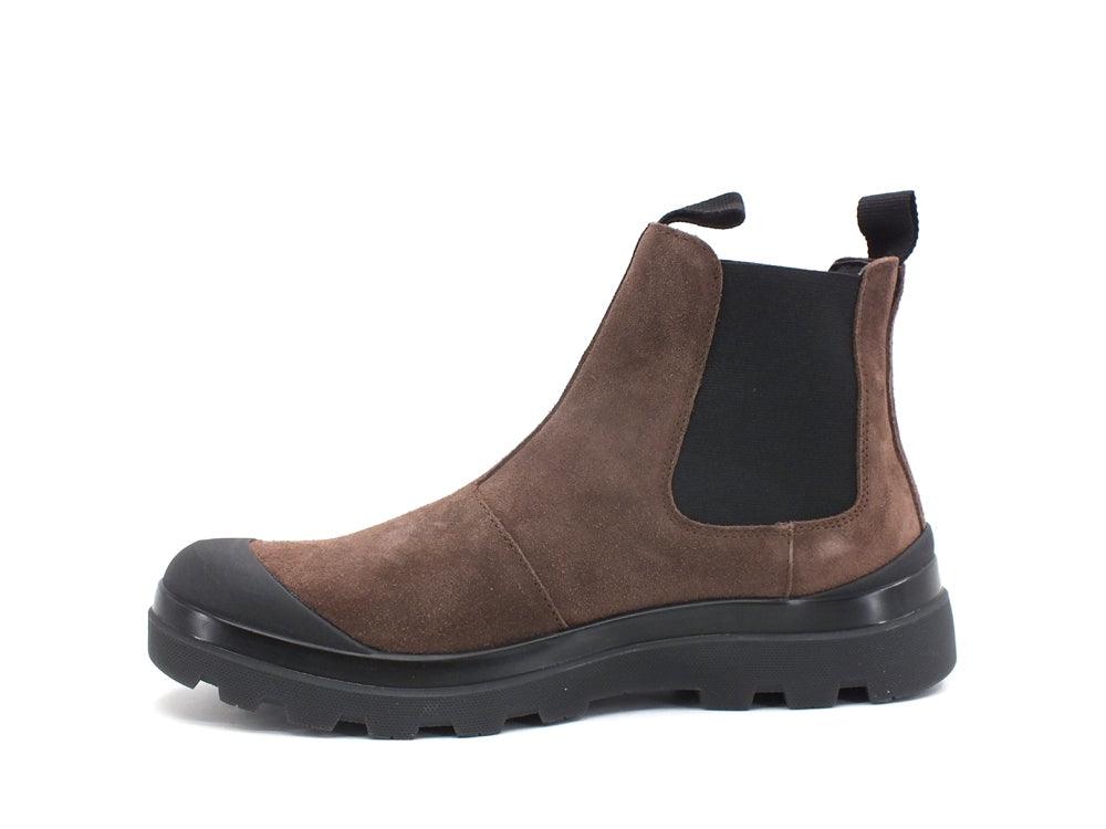 PAN CHIC Beatle Boot Suede Stivaletto Elastici Brown Black P03W1900300005 - Sandrini Calzature e Abbigliamento