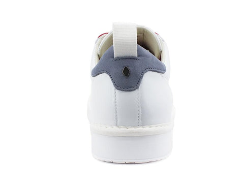 PAN CHIC Low Cut Sneaker Uomo Pelle Nubuk White Denim Red P01M16001LK1 - Sandrini Calzature e Abbigliamento