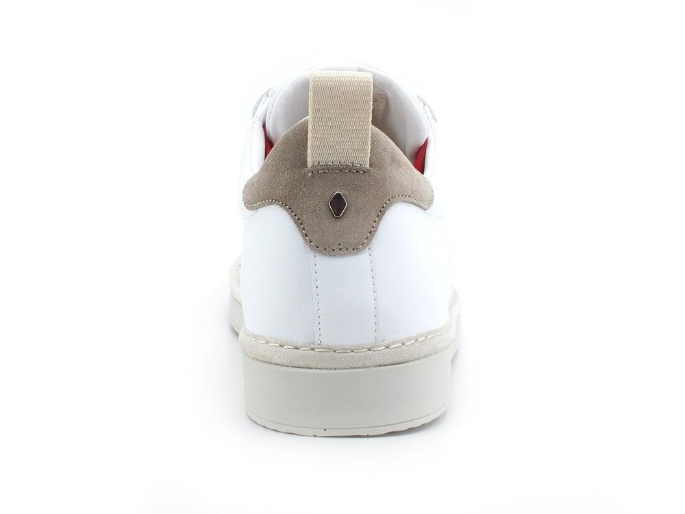 PAN CHIC Sneaker Pelle Lace - Up White Red P01M1600100183 - Sandrini Calzature e Abbigliamento
