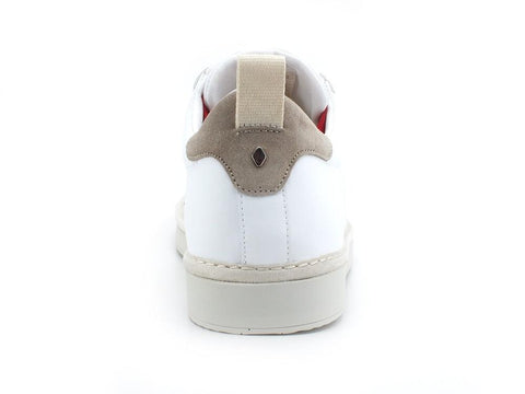 PAN CHIC Sneaker Pelle Lace - Up White Red P01M1600100183 - Sandrini Calzature e Abbigliamento