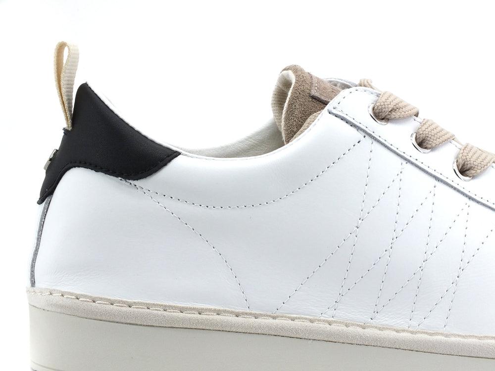 PAN CHIC Sneaker Pelle Lace - Up White Taupe P01M1600100201 - Sandrini Calzature e Abbigliamento