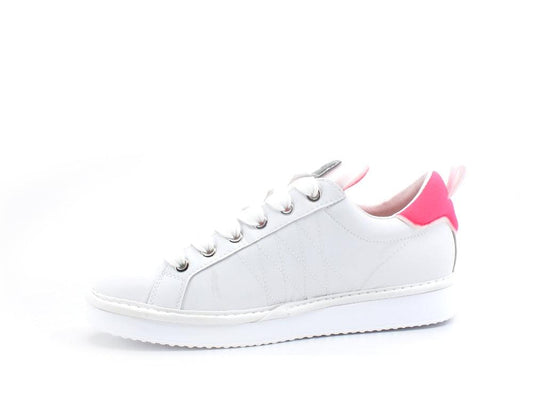 PAN CHIC Sneaker Pelle Neoprene White Neon Pink P01W2200100175 - Sandrini Calzature e Abbigliamento