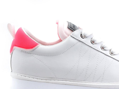 PAN CHIC Sneaker Pelle Neoprene White Neon Pink P01W2200100175 - Sandrini Calzature e Abbigliamento