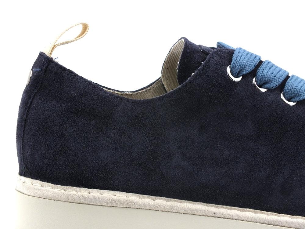 PAN CHIC Sneaker Pelle Suede Lace - Up Graphic Blue Denim P01M1400100209 - Sandrini Calzature e Abbigliamento