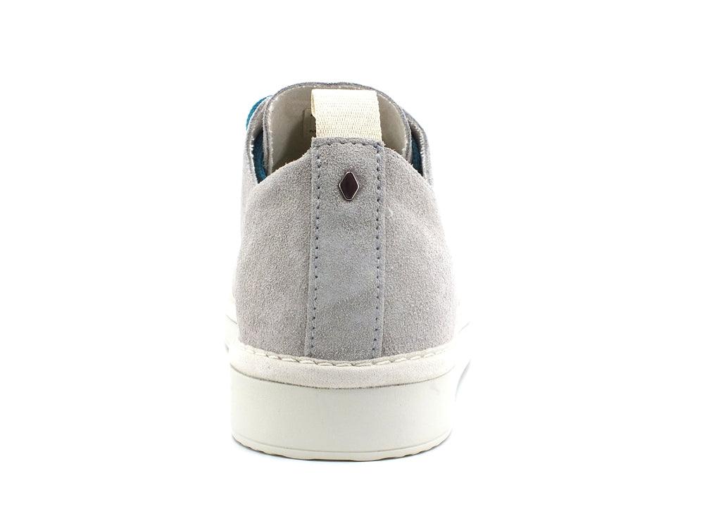 PAN CHIC Sneaker Pelle Suede Lace - Up Silver Sconce Crystal Teal P01M1400100209 - Sandrini Calzature e Abbigliamento