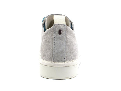 PAN CHIC Sneaker Pelle Suede Lace - Up Silver Sconce Crystal Teal P01M1400100209 - Sandrini Calzature e Abbigliamento