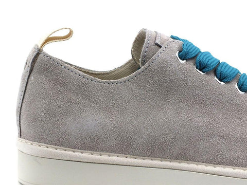 PAN CHIC Sneaker Pelle Suede Lace - Up Silver Sconce Crystal Teal P01M1400100209 - Sandrini Calzature e Abbigliamento