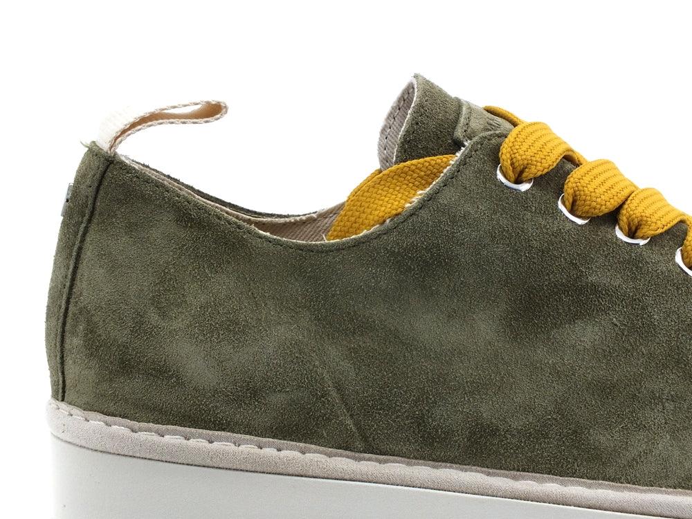 PAN CHIC Sneaker Suede Lace - Up Sage Yellow Green P01M1400100209 - Sandrini Calzature e Abbigliamento