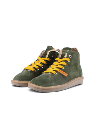 PAN CHIC Stivaletto Pelo Bimbo Military Green Yellow P01K007-00462032 - Sandrini Calzature e Abbigliamento