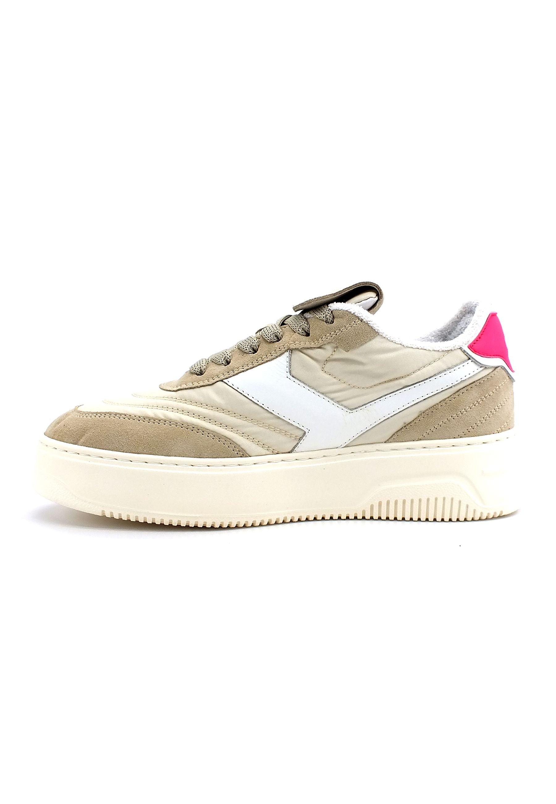 PANTOFOLA D'ORO Sneaker Donna Sabbia Bianco Fuxia Fluo PDL2WD - Sandrini Calzature e Abbigliamento