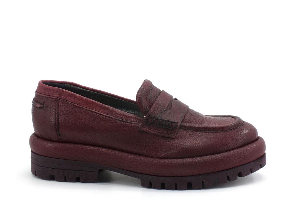 PAOLA FERRI Mocassino Pelle Brulè Bordeaux D7303 - Sandrini Calzature e Abbigliamento