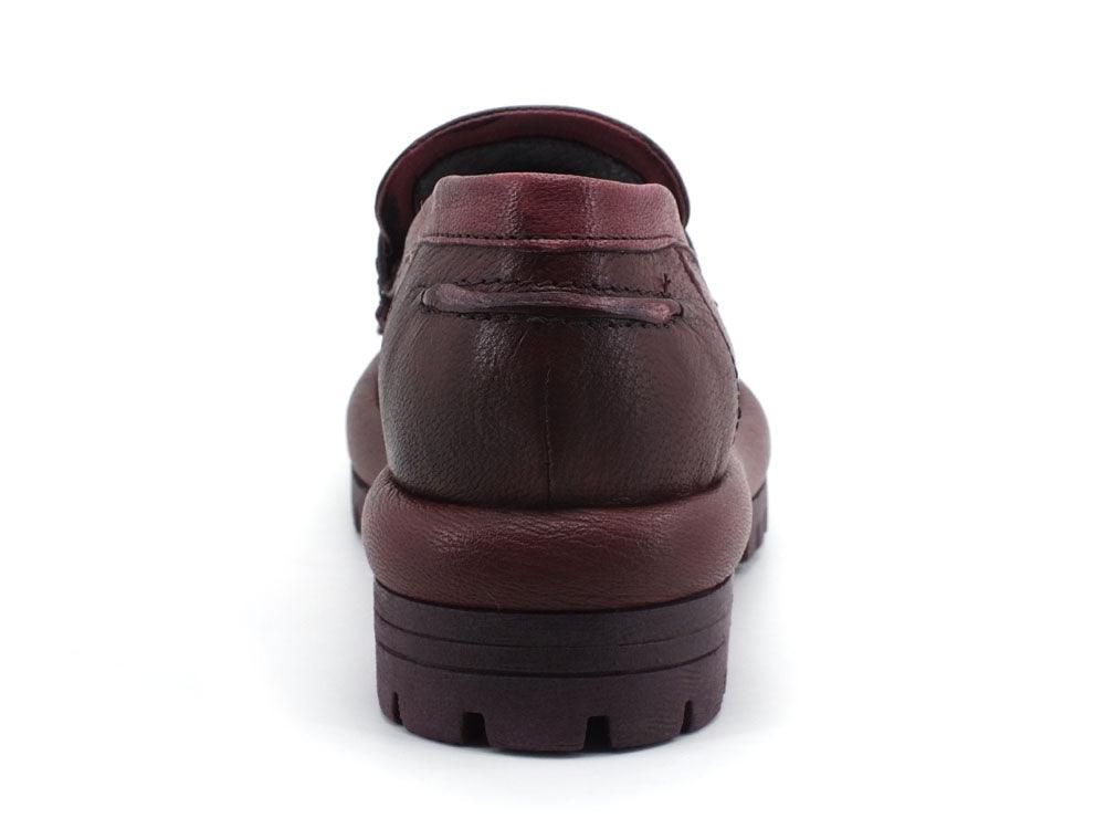 PAOLA FERRI Mocassino Pelle Brulè Bordeaux D7303 - Sandrini Calzature e Abbigliamento