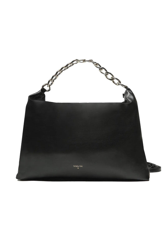 PATRIZIA PEPE Borsa Hobo Black Light Gold 8B0063-E005 - Sandrini Calzature e Abbigliamento
