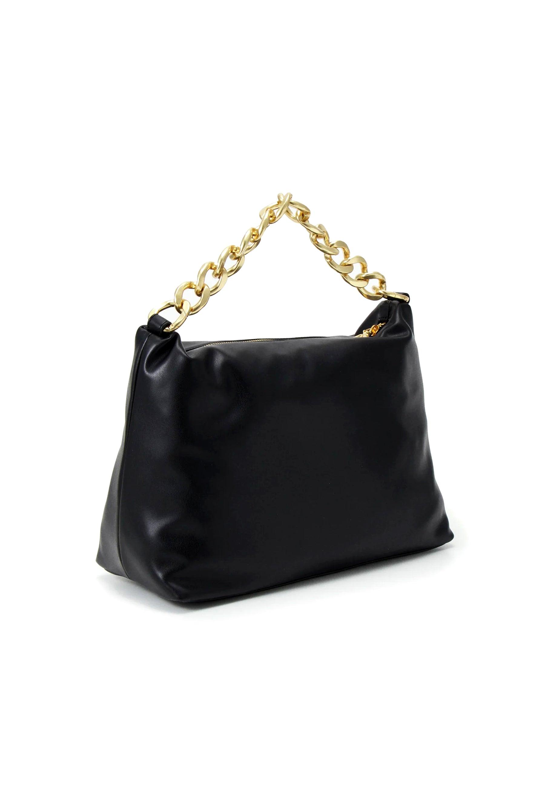 PATRIZIA PEPE Borsa Hobo Black Light Gold 8B0064-E005 - Sandrini Calzature e Abbigliamento