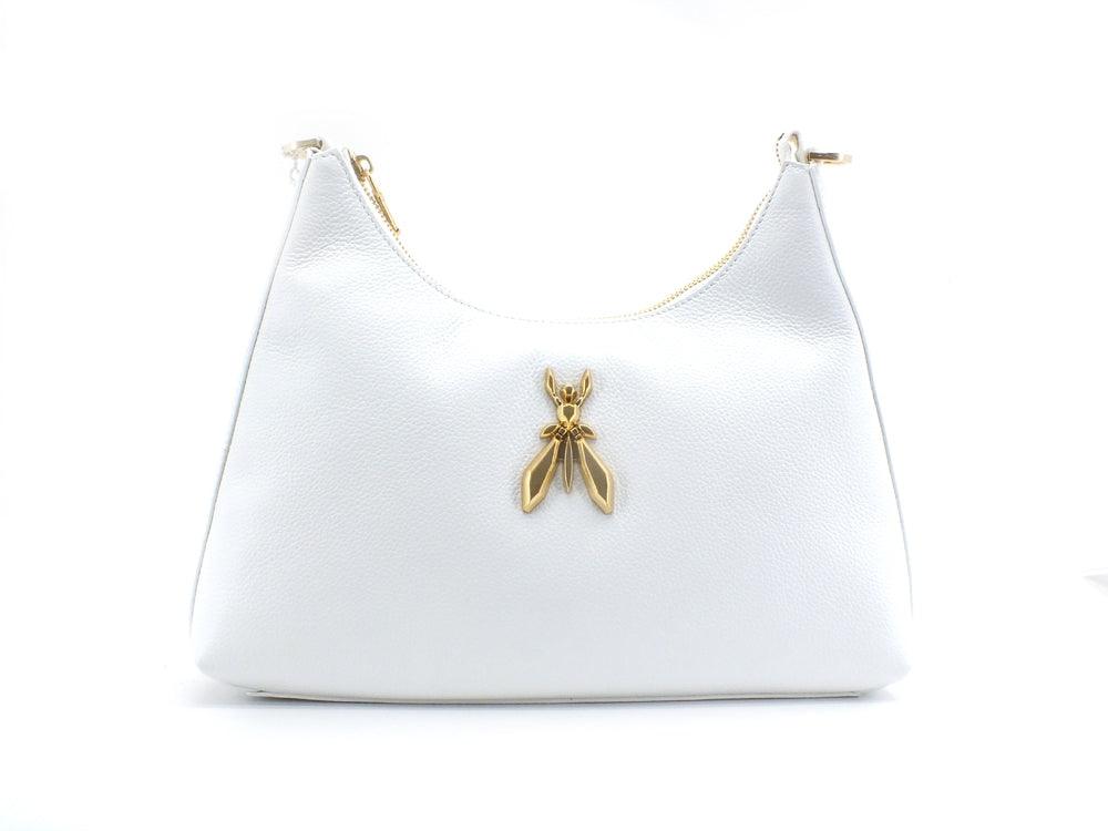 PATRIZIA PEPE Borsa Hobo Logo Ape Bianco 8B0036L001-W146 - Sandrini Calzature e Abbigliamento