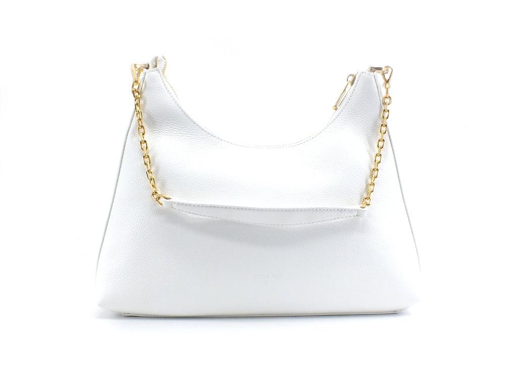 PATRIZIA PEPE Borsa Hobo Logo Ape Bianco 8B0036L001-W146 - Sandrini Calzature e Abbigliamento