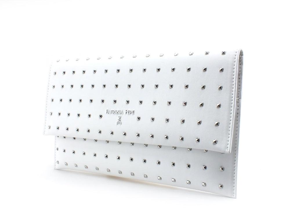 PATRIZIA PEPE Borsa Pochette Borchie White Bianco 2V5460-A8X4 - Sandrini Calzature e Abbigliamento