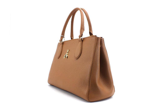 PATRIZIA PEPE Borsa Saddle Pelle Zip Logo Cuoio 2V9941-A4U8 - Sandrini Calzature e Abbigliamento