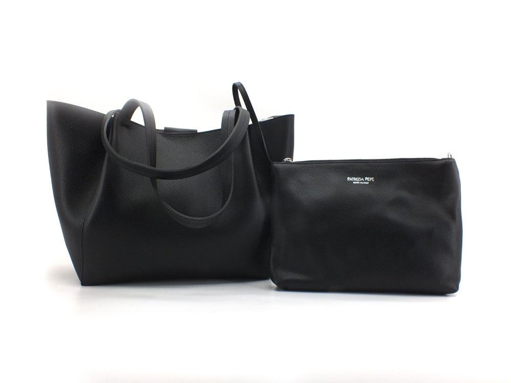 PATRIZIA PEPE Borsa Saddle Shopping Logo Ape Nero CB8895L001-K103 - Sandrini Calzature e Abbigliamento