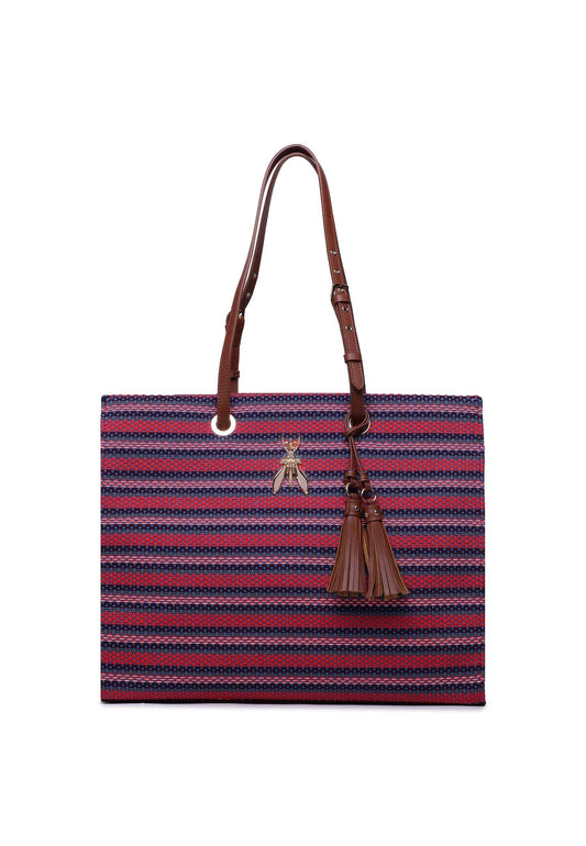 PATRIZIA PEPE Borsa Tote Macramè Red Blue 8B0112-V012 - Sandrini Calzature e Abbigliamento
