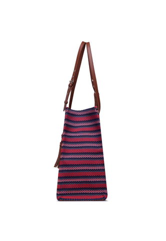 PATRIZIA PEPE Borsa Tote Macramè Red Blue 8B0112-V012 - Sandrini Calzature e Abbigliamento