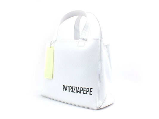PATRIZIA PEPE Borsa Tote Pelle Fly Me Bianco White 2VA060-A4U8 - Sandrini Calzature e Abbigliamento