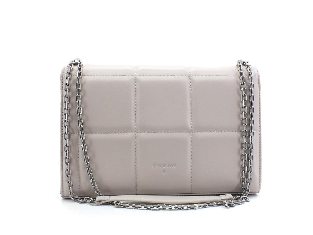 PATRIZIA PEPE Borsa Tracolla Borchie Ice Grey 2VA298-A9D0W - Sandrini Calzature e Abbigliamento