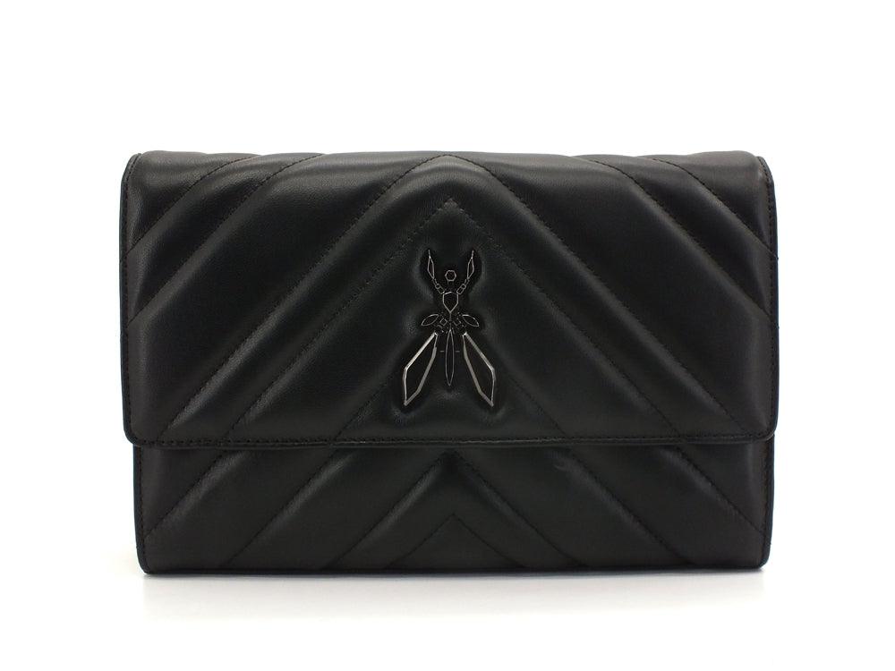 PATRIZIA PEPE Borsa Tracolla Quilted Logo Black Gun 2VA422-A8K7 - Sandrini Calzature e Abbigliamento