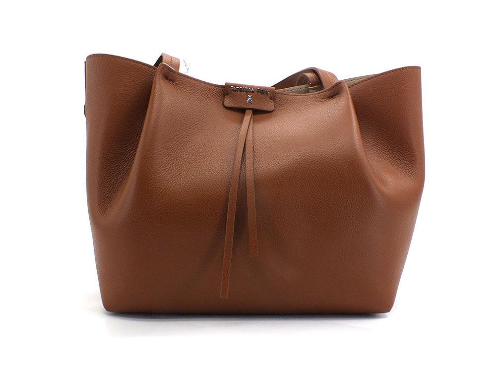 PATRIZIA PEPE Borsa + Tracolla Saddle Clutch Logo Soft Brown CB8895L001-B734 - Sandrini Calzature e Abbigliamento